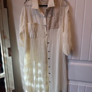 POL Ivory Crochet Lace Cardigan